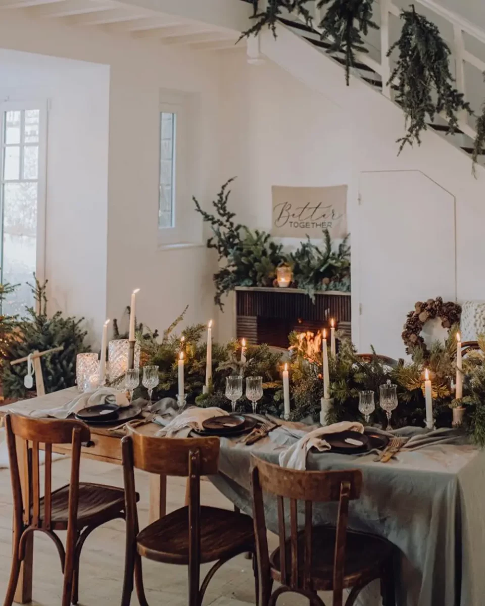 deco table noel vegetale nature vintage