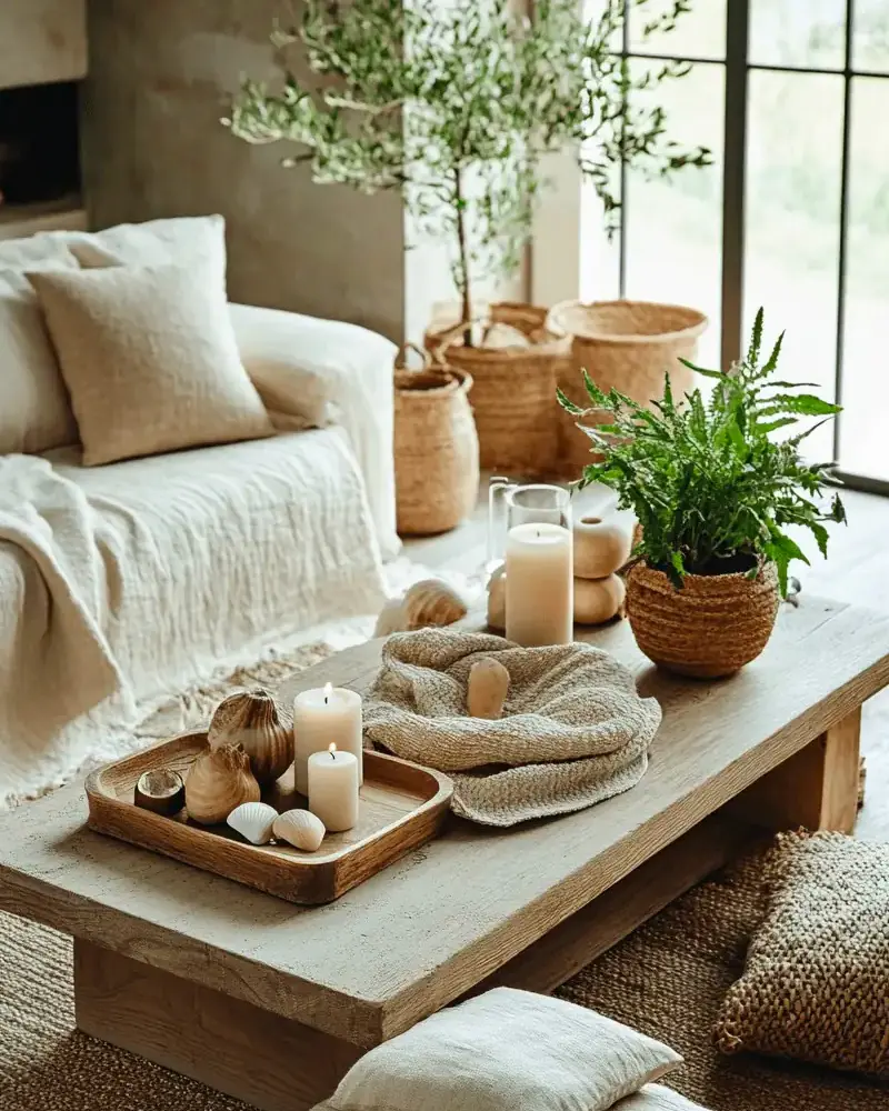 deco table salon plante