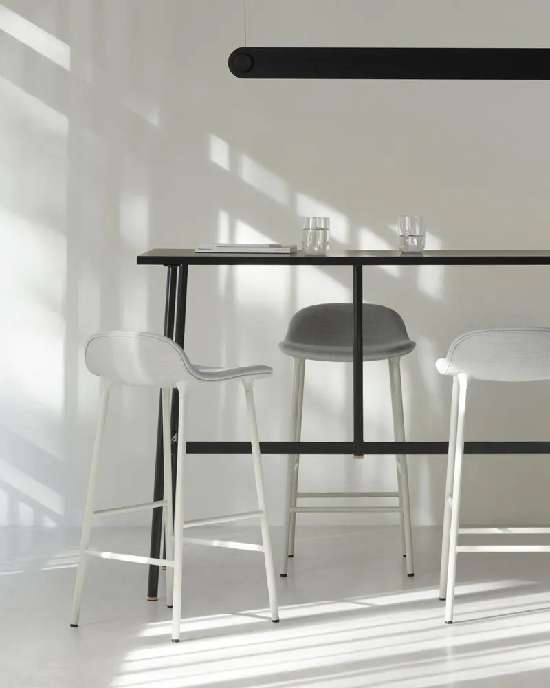 tabouret bar form deco moderne noir blanc