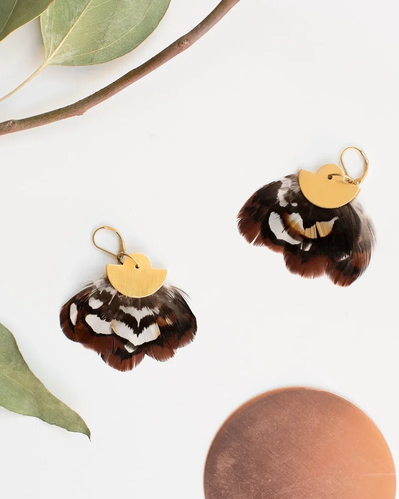 boucle oreille diy plume