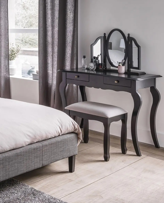 coiffeuse noire soldes