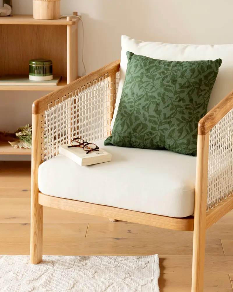coussin vegetal vert