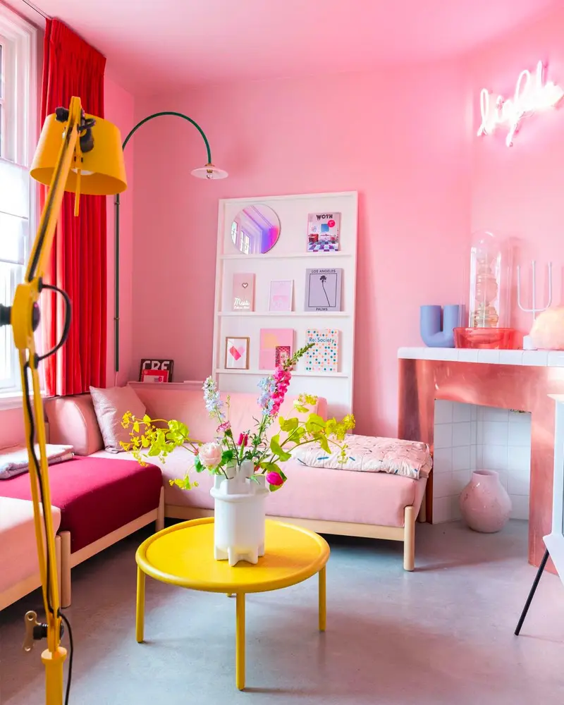 deco appartement moderne rose salon