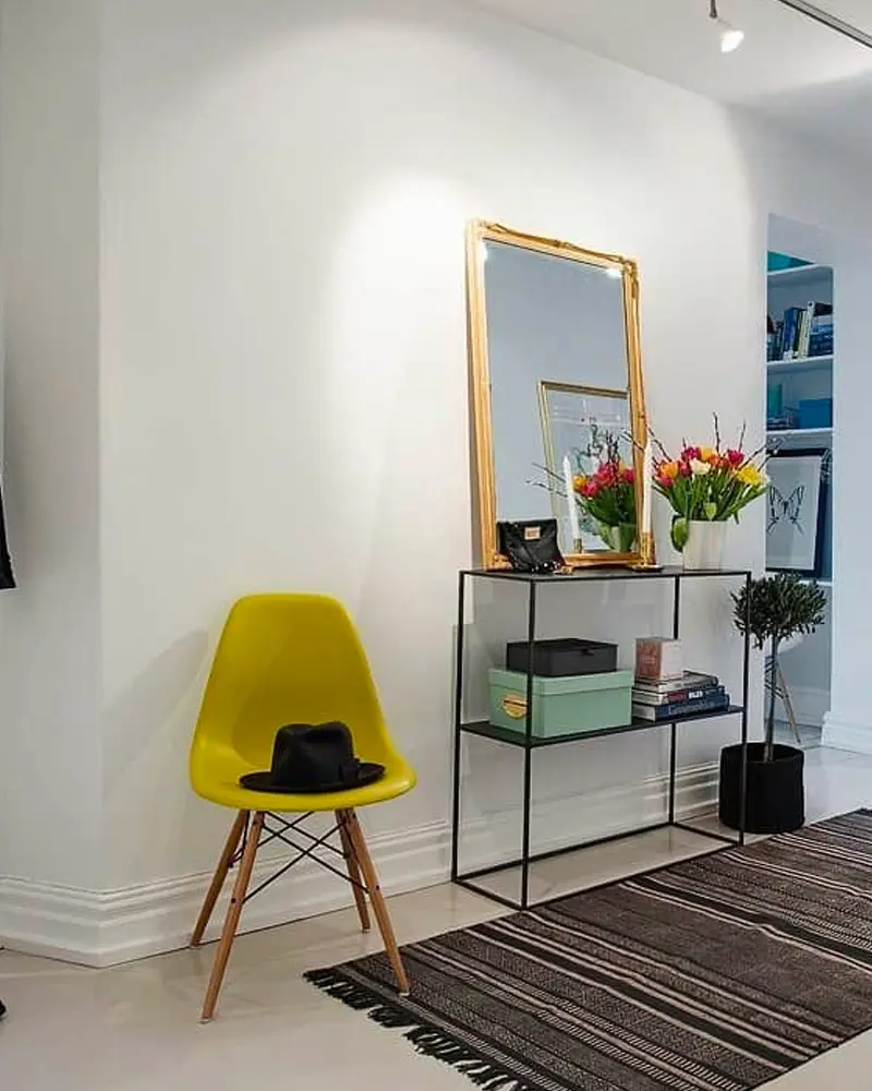 deco appartement vert blanc entree