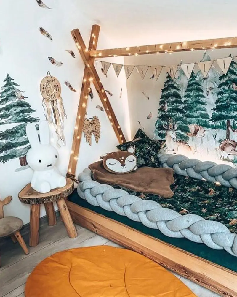 deco chambre enfant cabane montagne