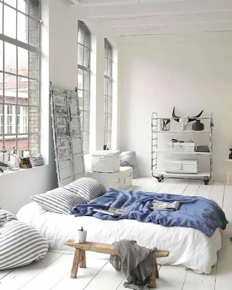 deco chambre industrielle blanche