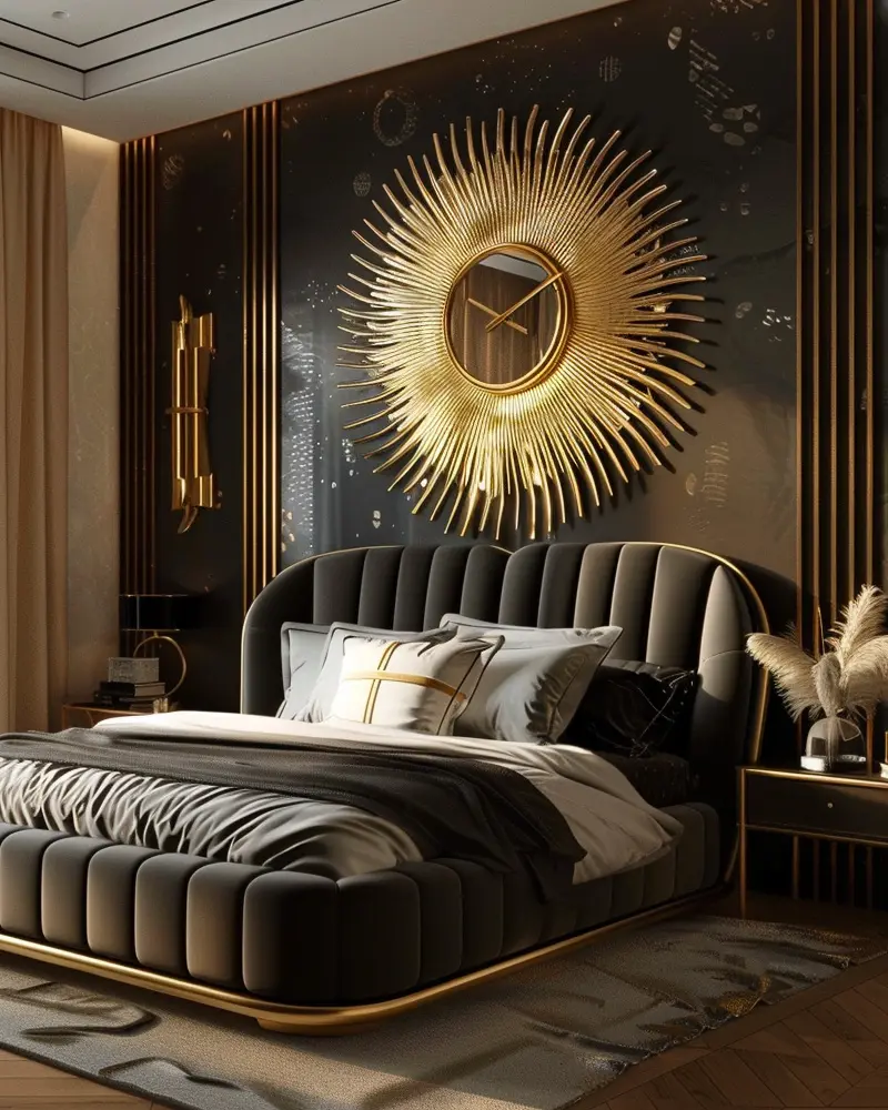 deco chic chambre metal dore