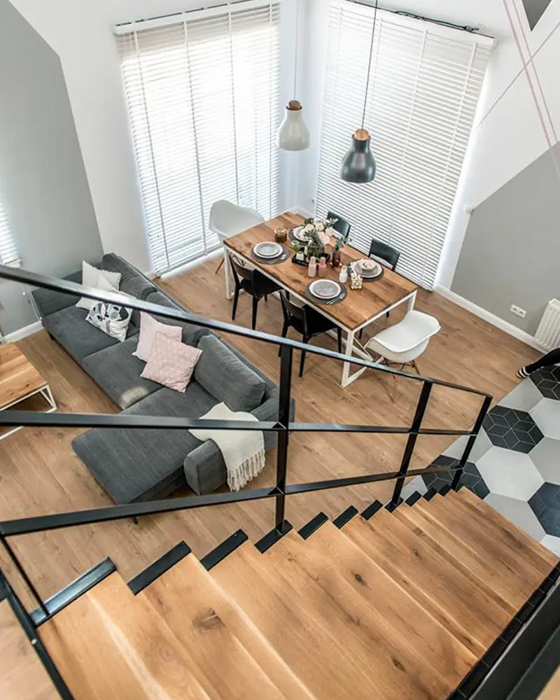 deco loft industriel chic rose salon