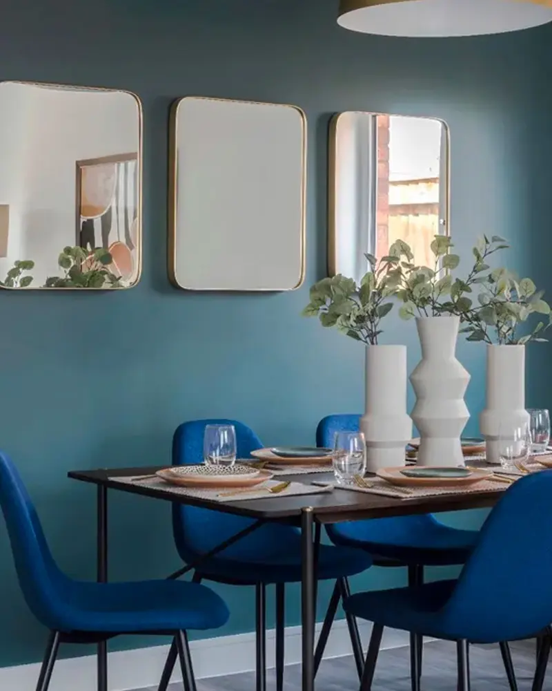 deco salle a manger bleu