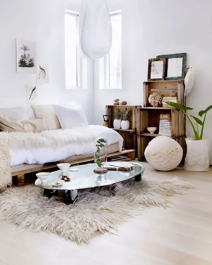 deco salon recup caisses bois