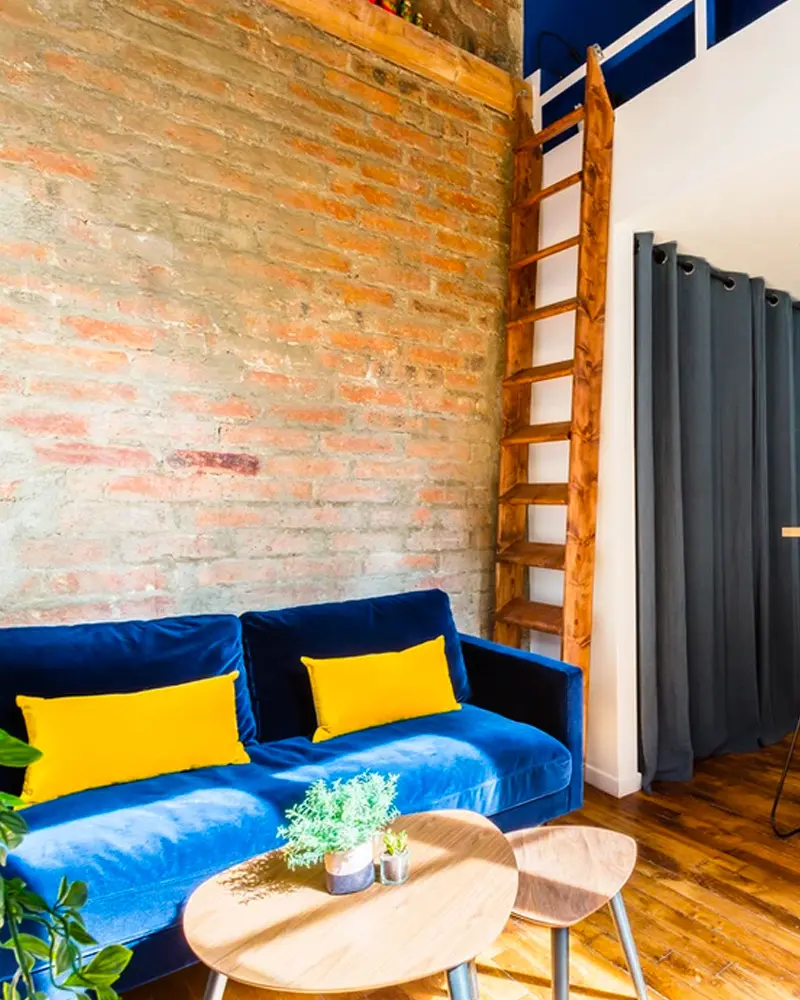 deco studio vintage industriel salon