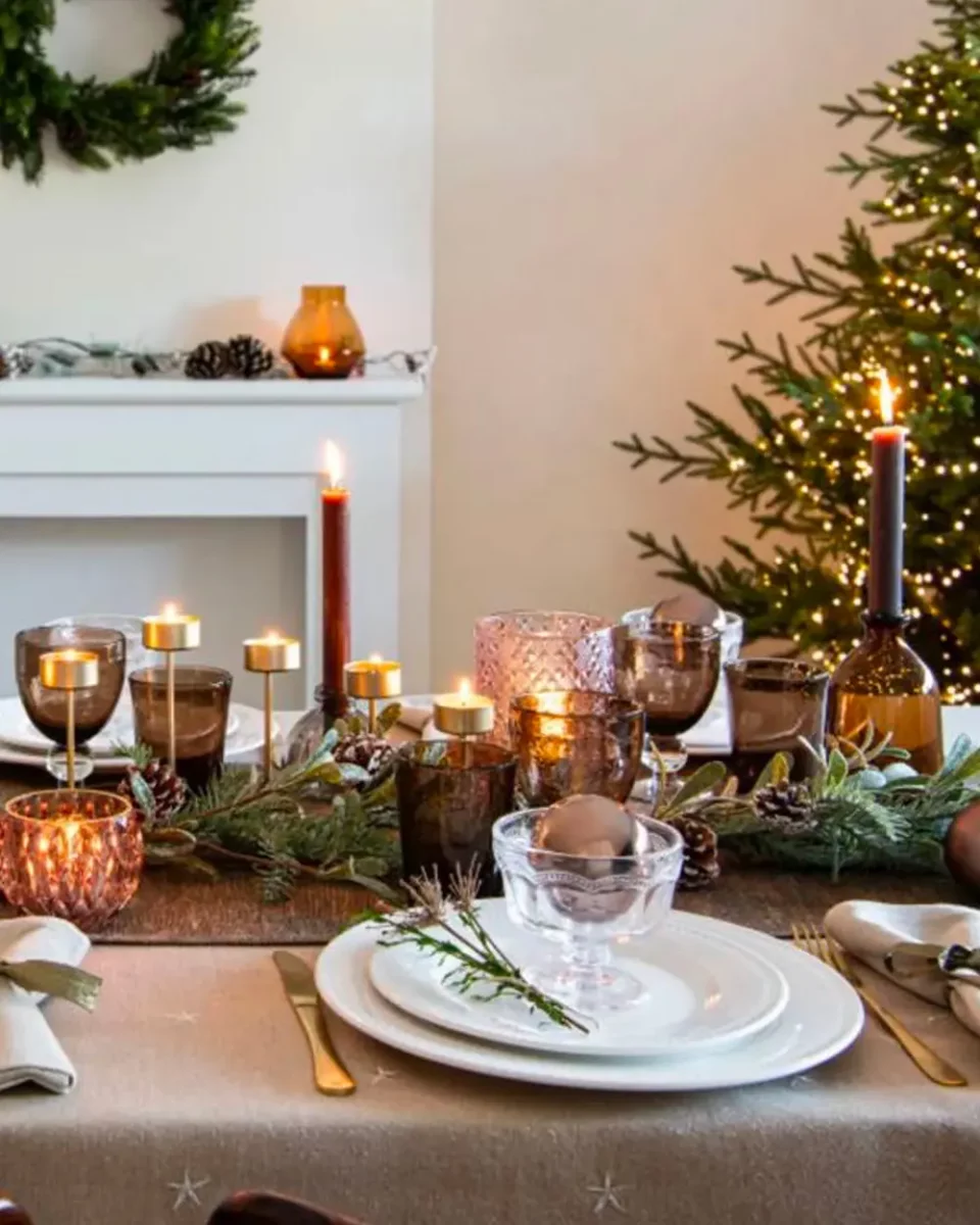 deco table noel vegetale chic