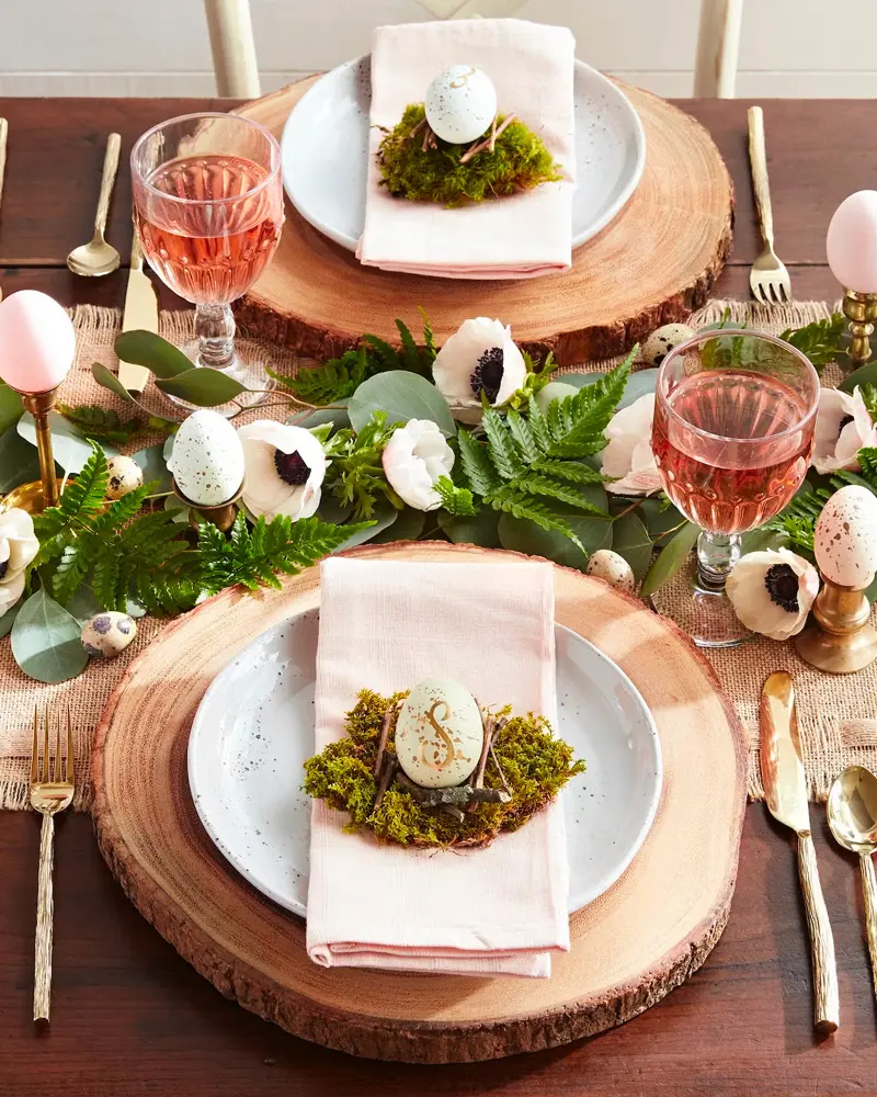 deco table paques nature