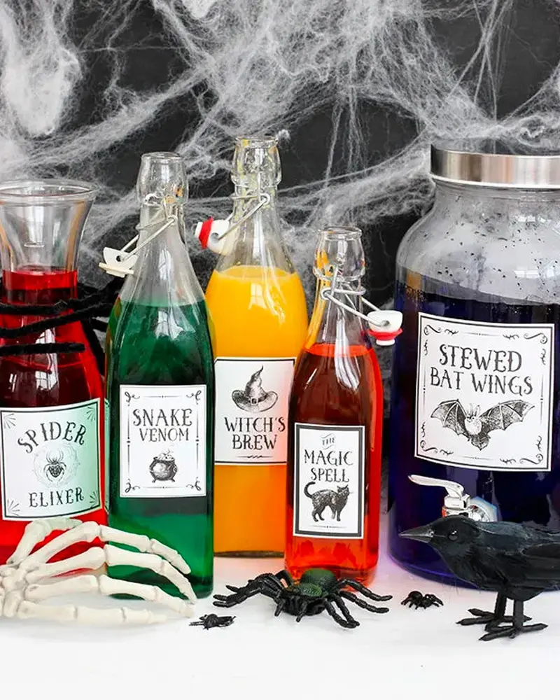 etiquette bouteille halloween a imprimer printable
