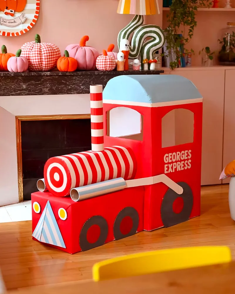 train carton enfant diy