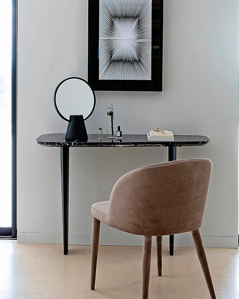 bureau console chic marbre noir