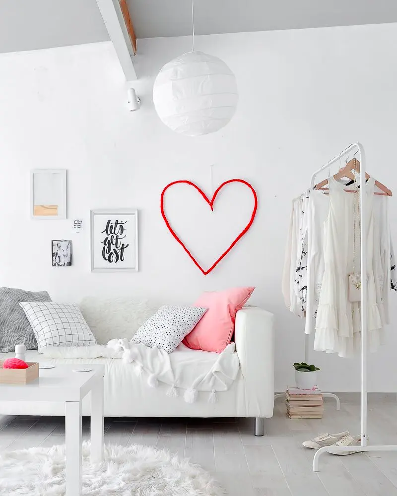 couronne coeur laine diy saint valentin