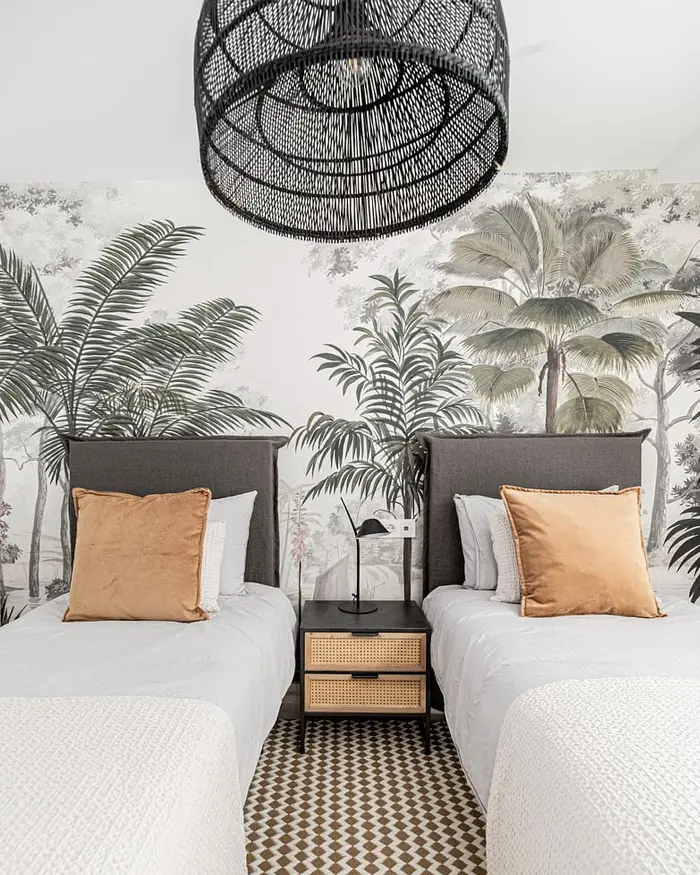 deco appartement ethnique noir bois chambre enfant