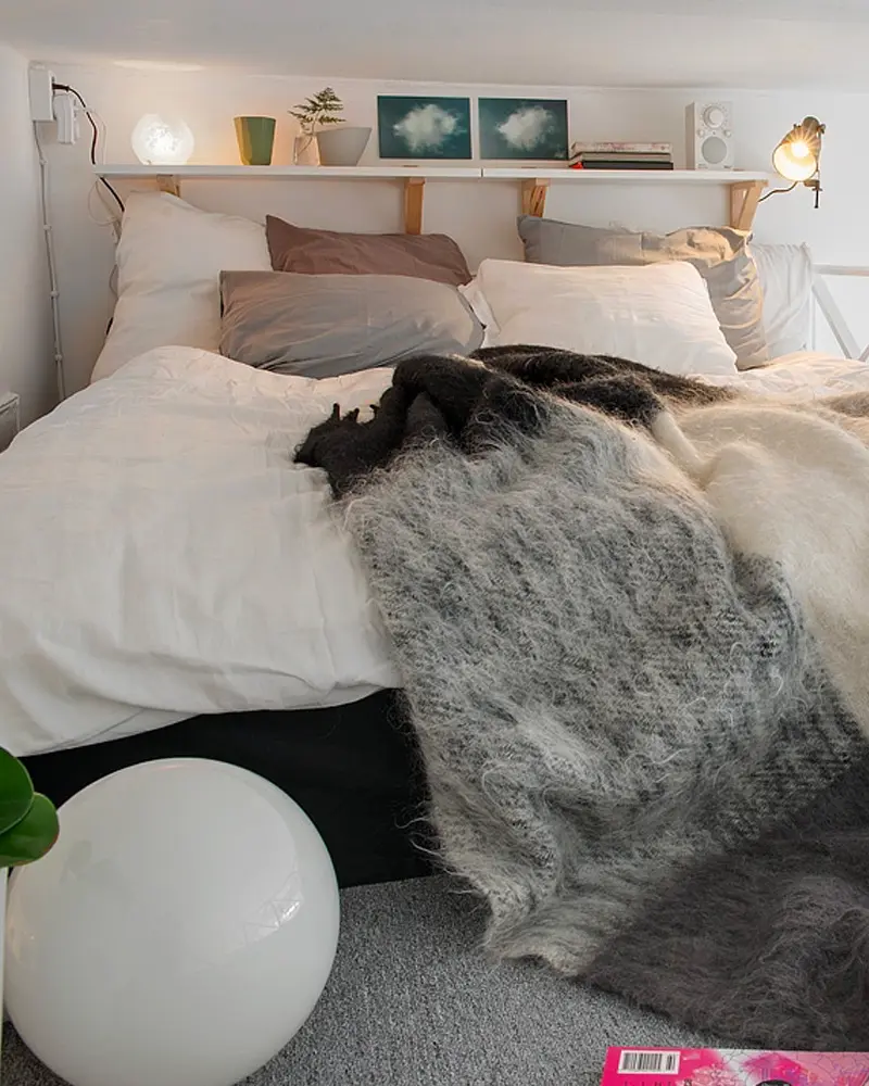 deco appartement recup noir blanc chambre