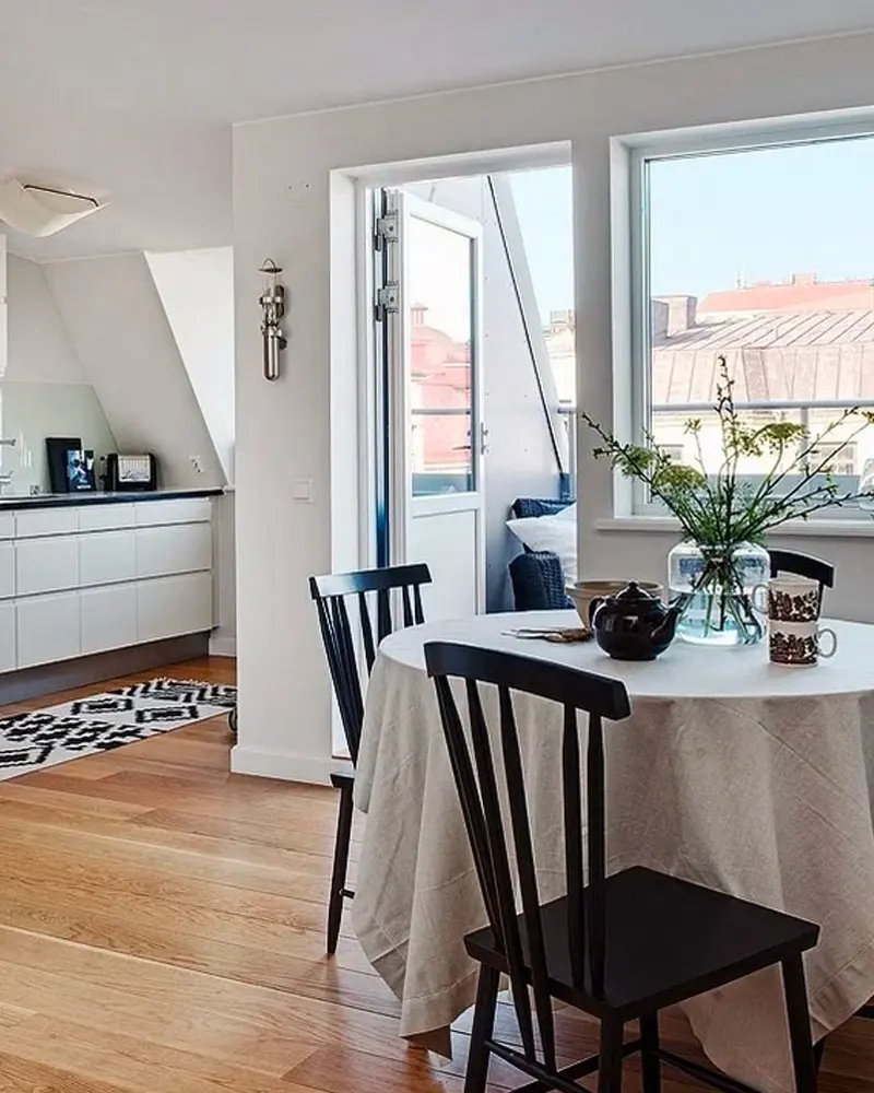 deco appartement scandinave moderne gris salle a manger