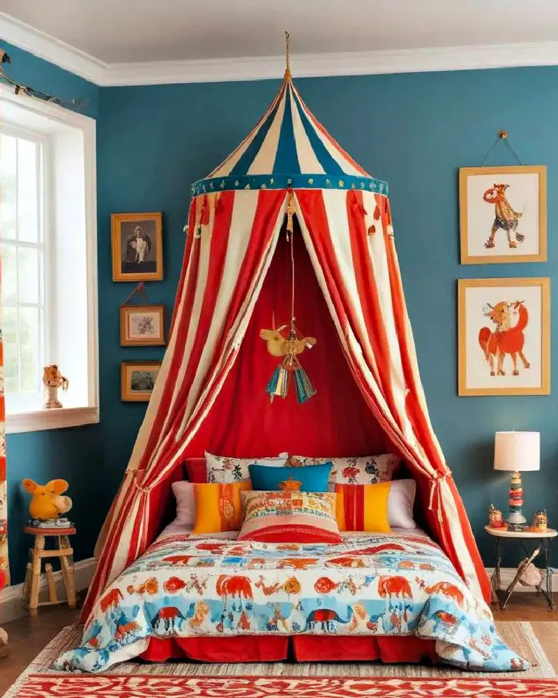 deco chambre enfant cirque retro