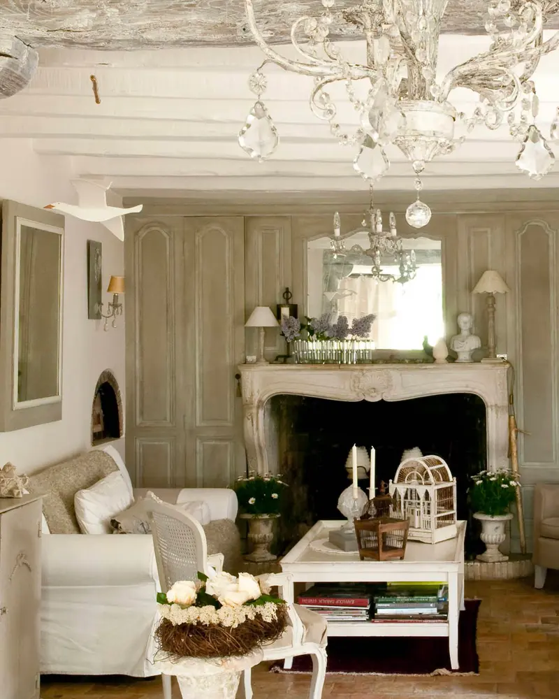 deco maison campagne romantique salon