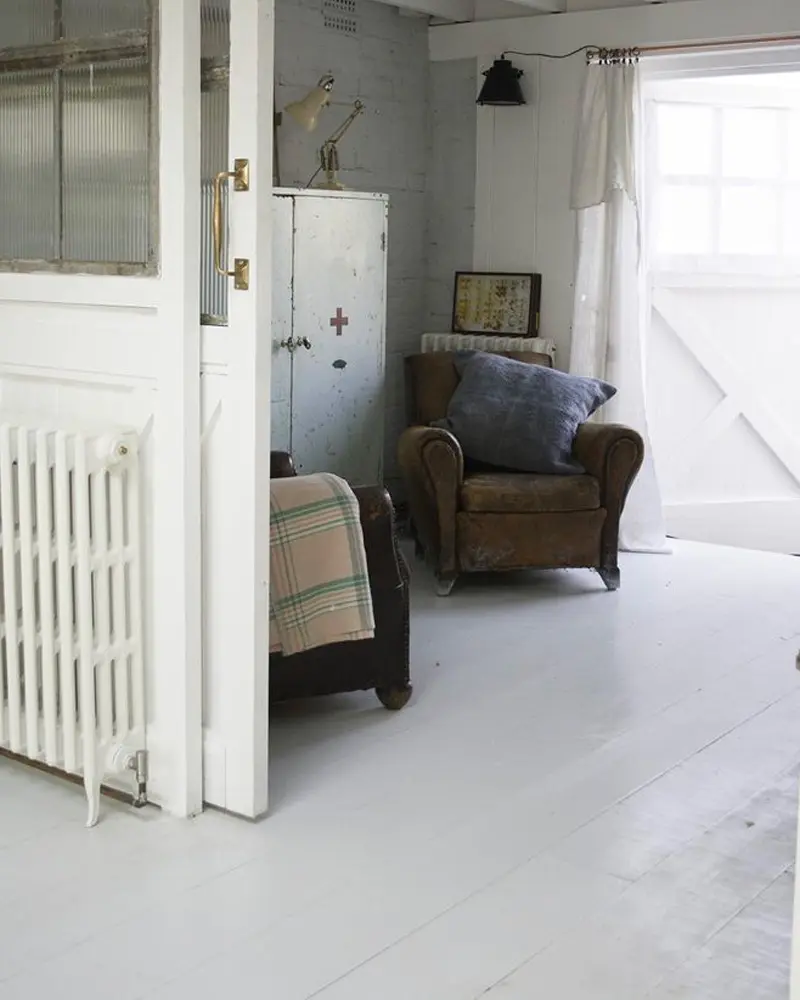 deco maison industrielle chic blanche salon