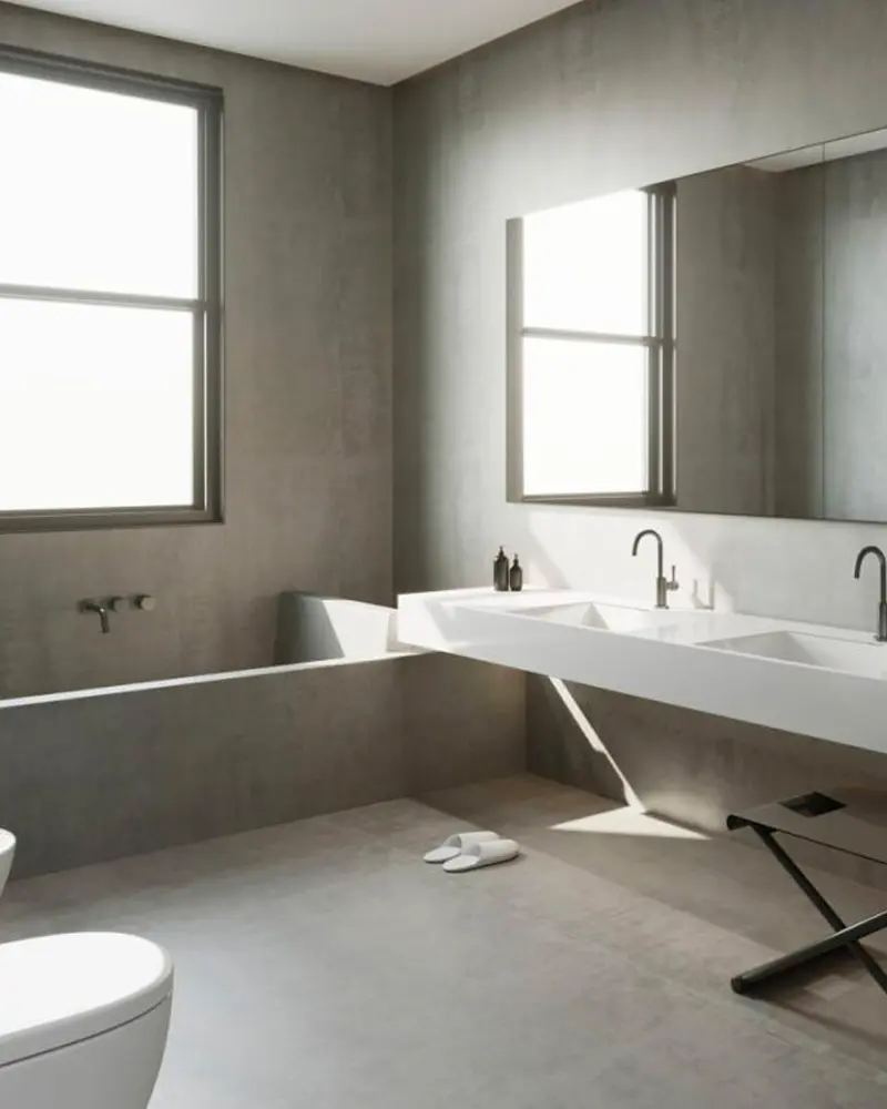deco salle de bain beton moderne minimaliste