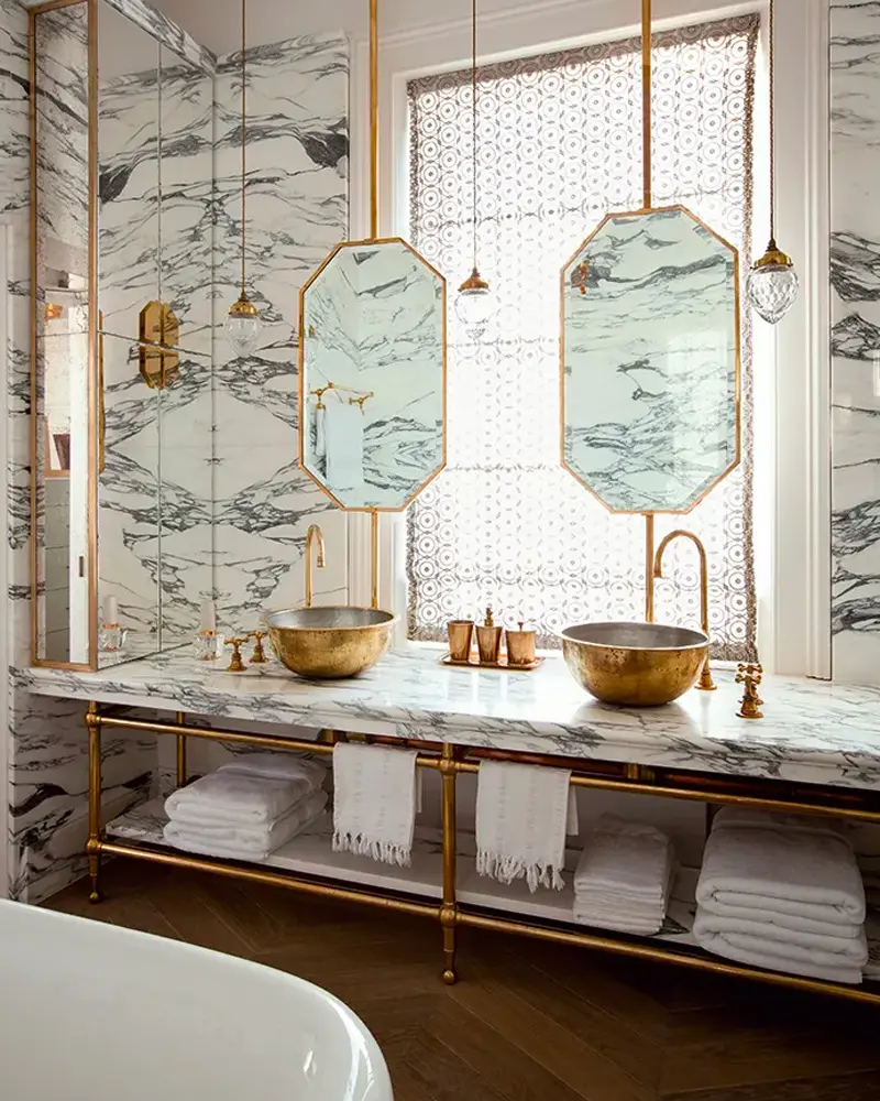 deco salle de bain doree chic