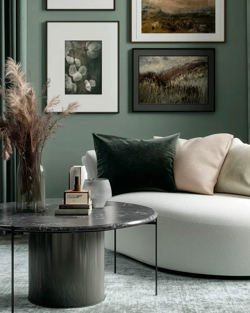 deco salon vert chic