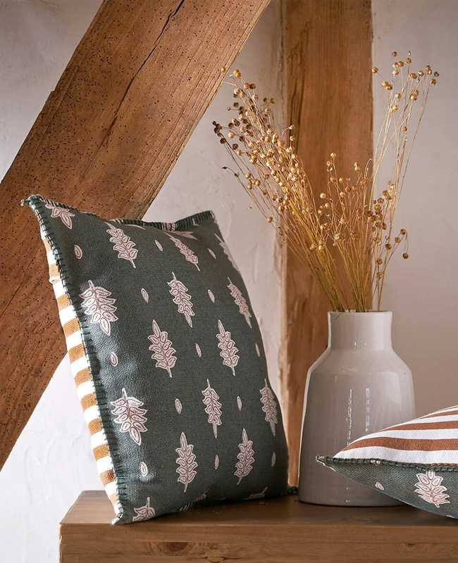 housse coussin vert vegetal