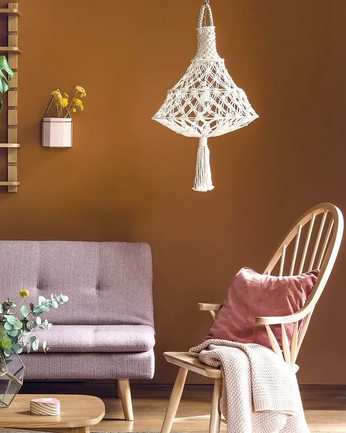 suspension lumineuse macrame boheme