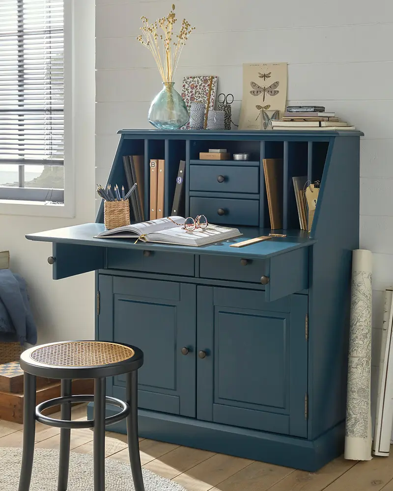 bureau secretaire bleu canard