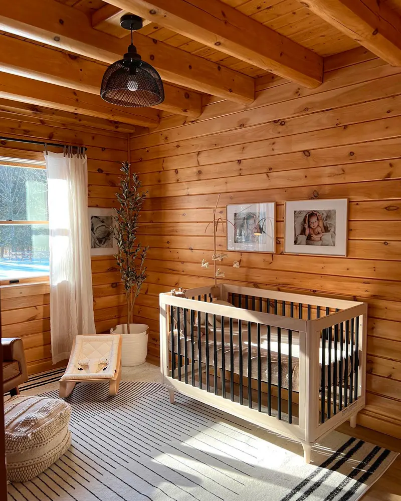 deco chambre bebe cabane bois