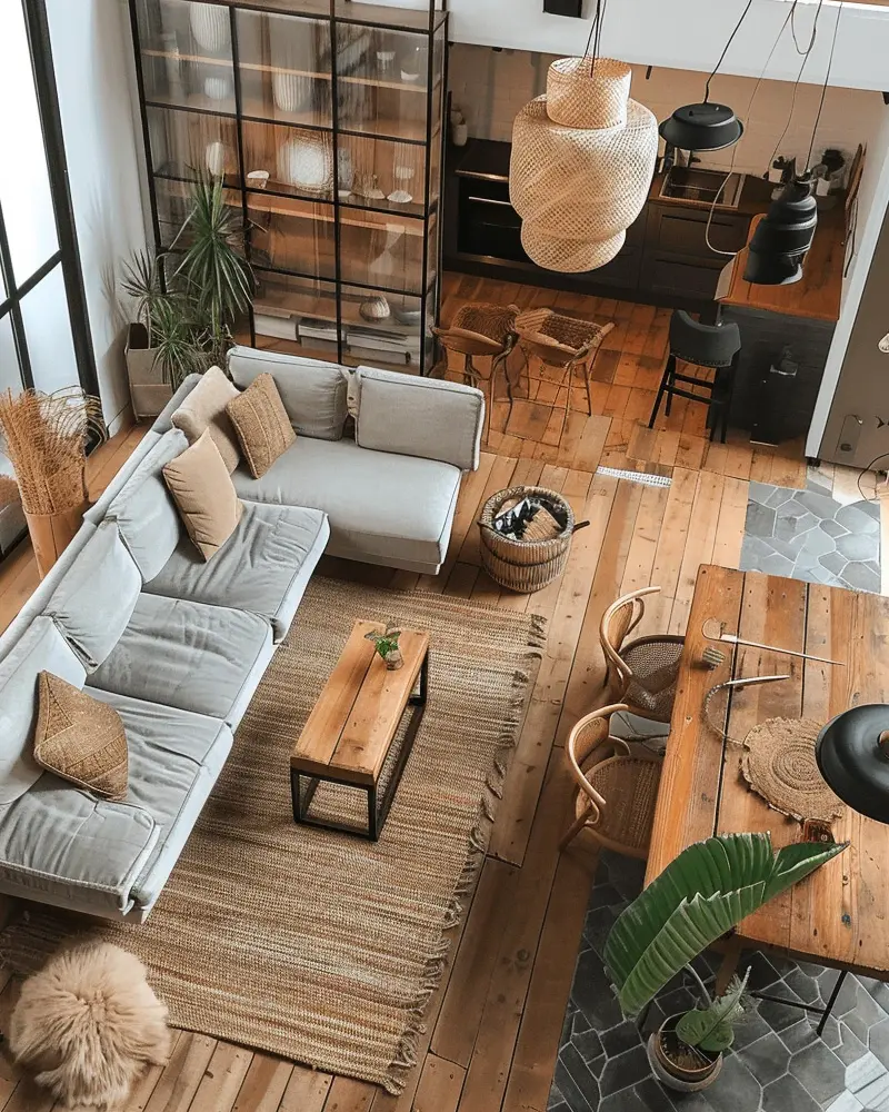 deco chic salon bois