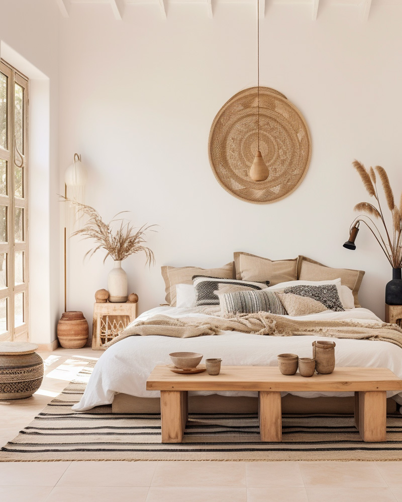 deco ethnique chambre blanc