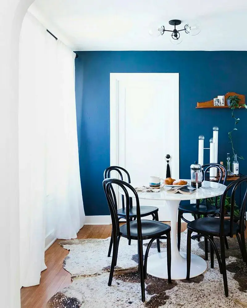 deco salle a manger bleu chic