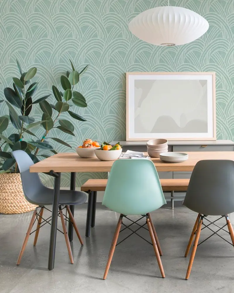 deco salle a manger scandinave vert