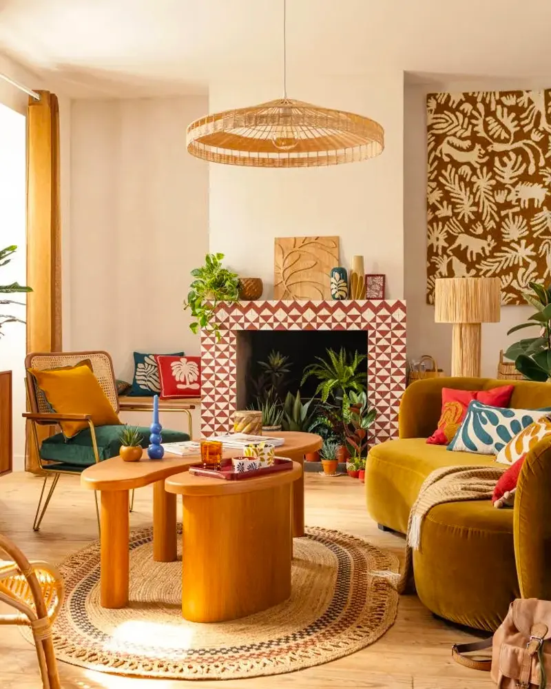 deco salon boheme jaune