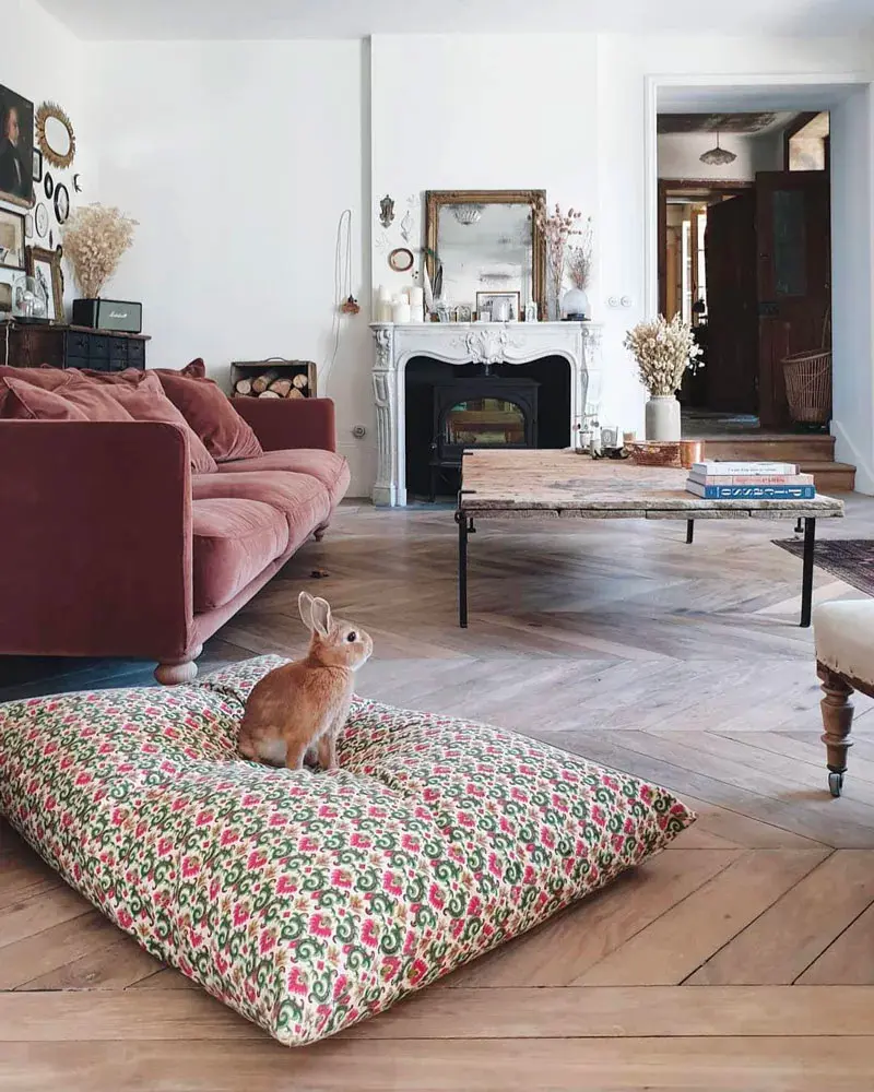 deco salon campagne rose