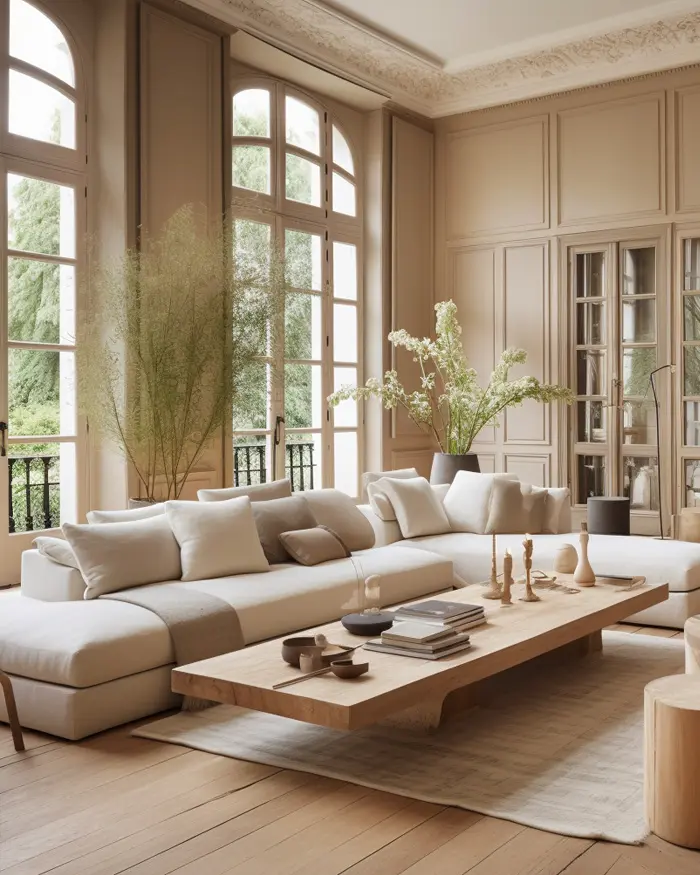 deco salon nature beige bois
