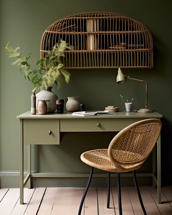 deco vert kaki bureau