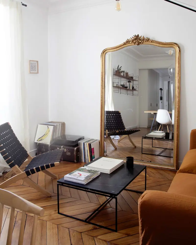 grand miroir dore deco salon