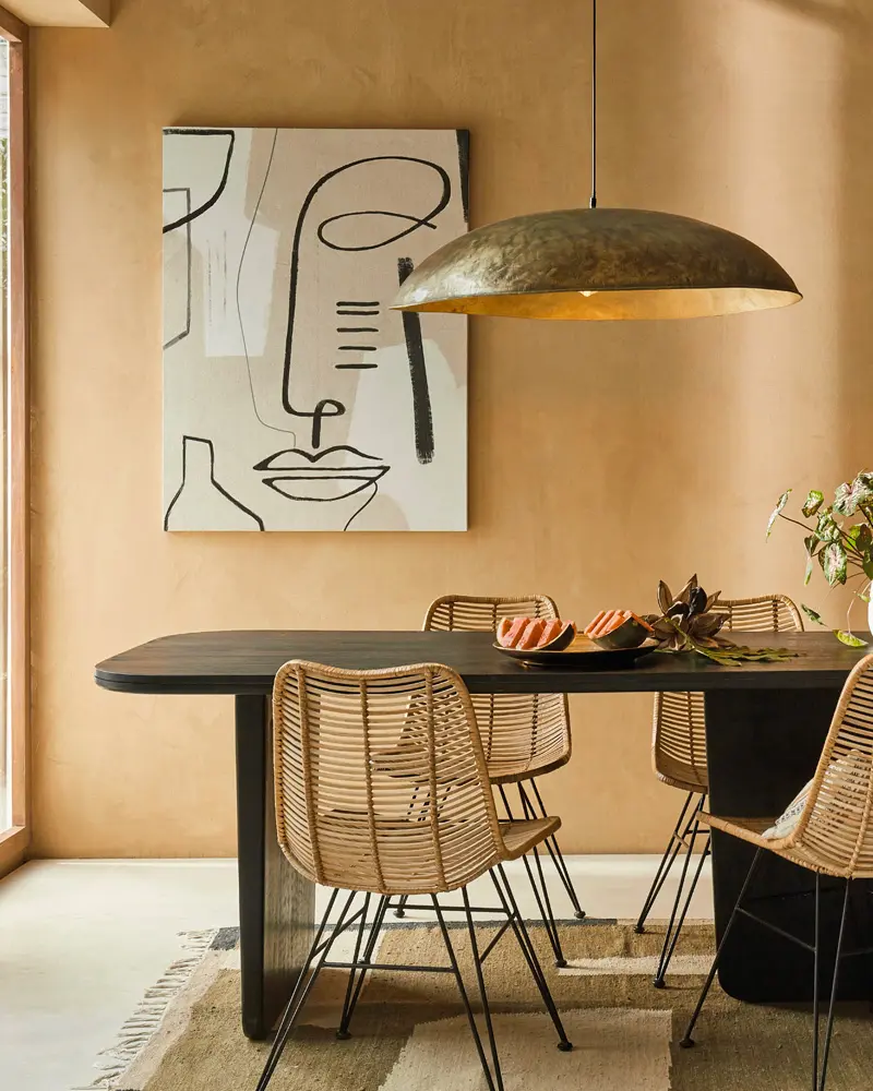 grande suspension metal dore