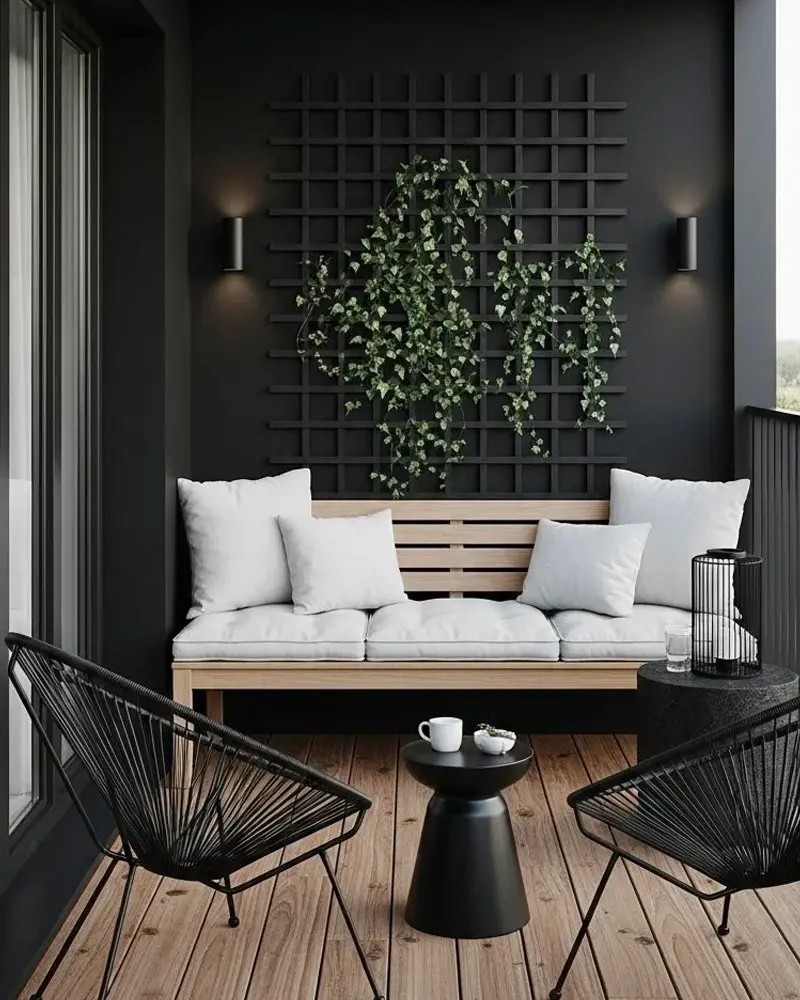 deco balcon scandinave noir blanc