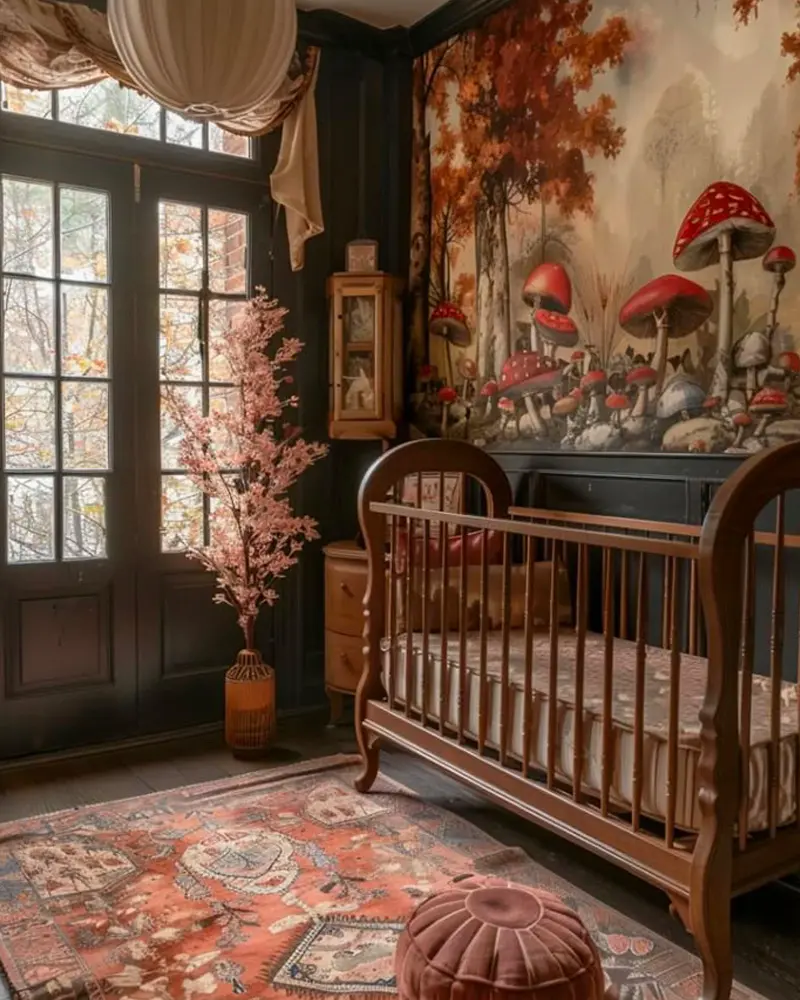 deco chambre bebe cabane bois chic
