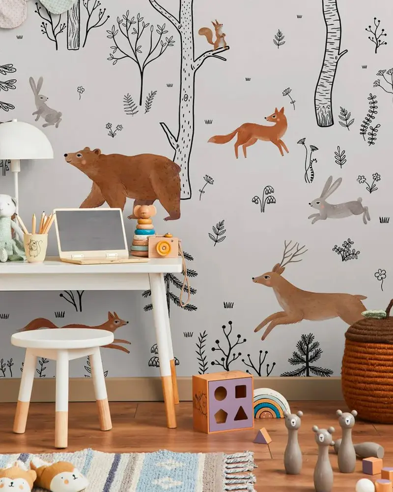 deco chambre enfant foret coloree