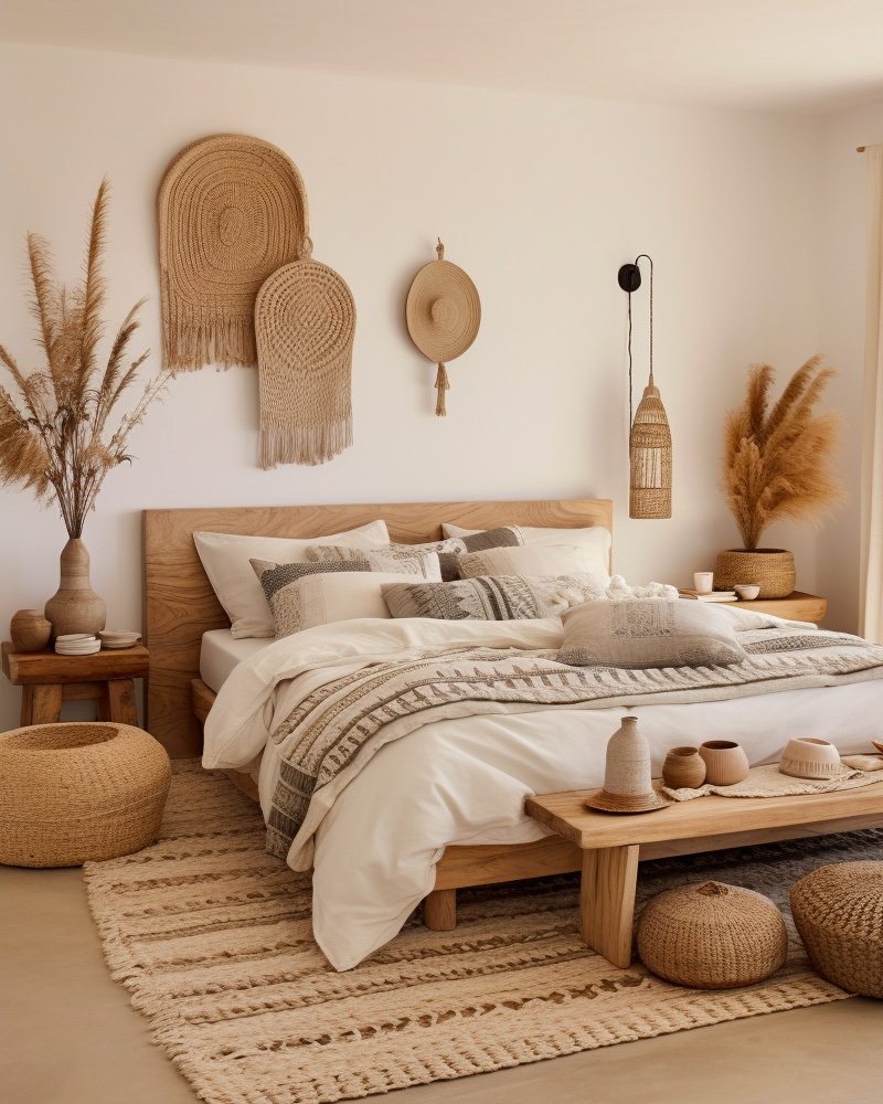 deco chambre ethnique bois