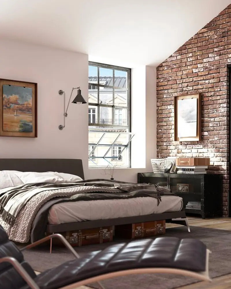 deco chambre industrielle cuir