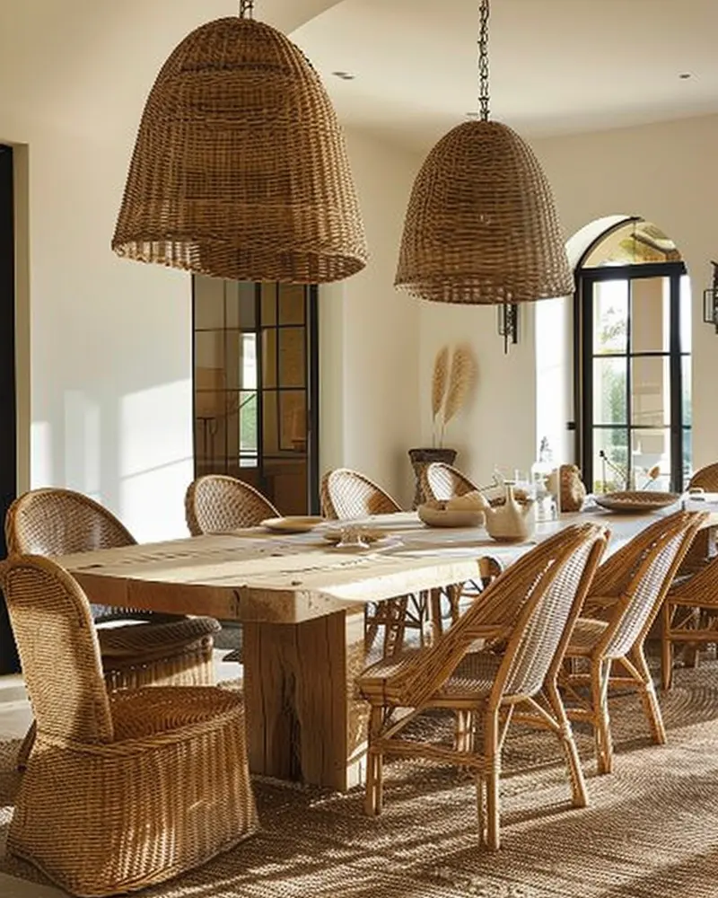 deco salle a manger rotin